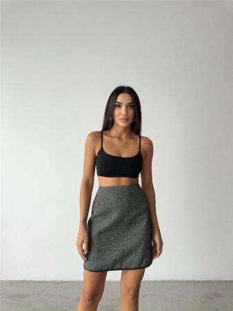 KAŞE KISA ETEK - Siyah - ANGELINO BuyukBedeniz