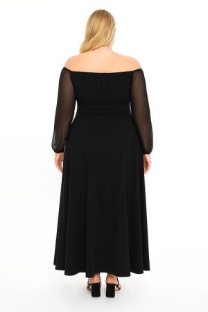 Kayık Yaka Prenses Öpücük Yaka Carmen Abiye Elbise ND609 - 3