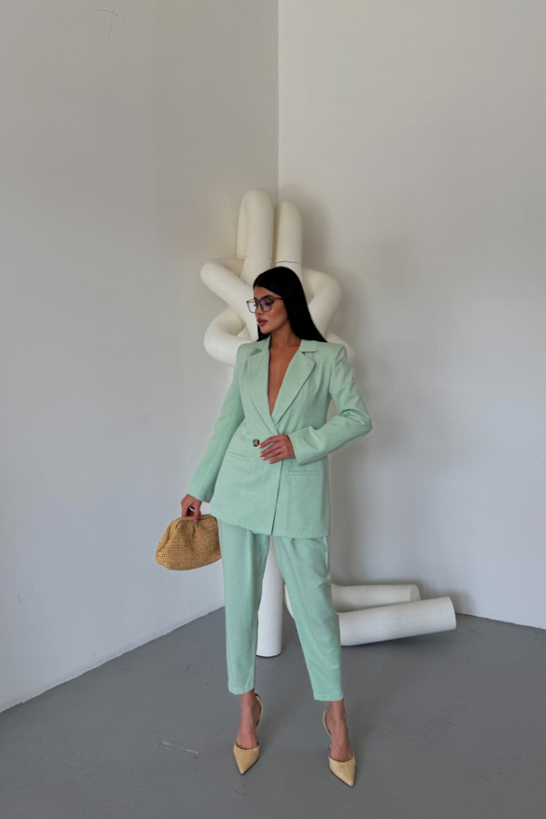 KETEN CEKET - PANTOLON TAKIM - Mint - 2