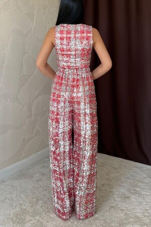 Kırmızı Pullu Yelek Ve Pantolon Takım - 4