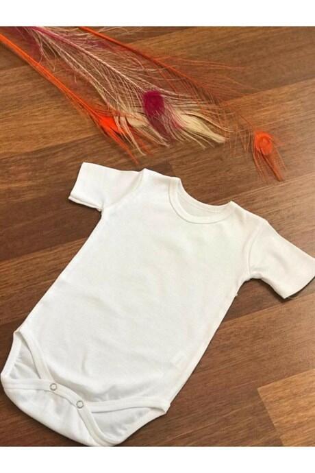 Kısa Kollu Bebek Beyaz Çıtçıtlı Zıbın 3'lü - 2