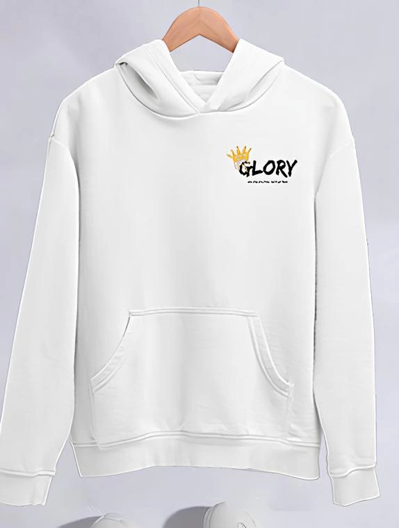 Kışlık Üç İplik Kapşonlu SweatShirt - Beyaz - 1