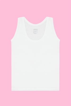 Kız Çocuk Beyaz Kalın Askılı Atlet 6'lı Paket %100 Pamuklu Yumuşak Esnek Kumaş - 4