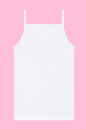 Kız Çocuk İp Askılı Atlet Beyaz 3'lü %100 Pamuk Ribana Yumuşak ve Esnek Kumaş - 3