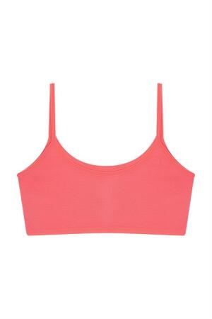 Kız Çocuk Pembe Yarım Atlet Pedsiz Alıştırma Sütyeni Pamuklu Likralı 6'lı Paket - 4