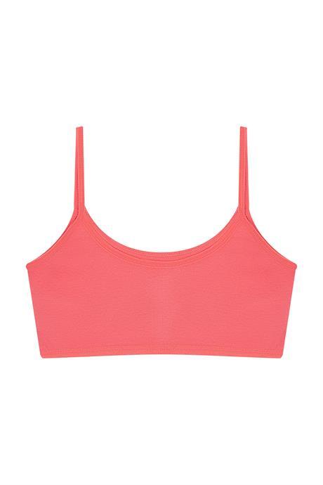 Kız Çocuk Pembe Yarım Atlet Pedsiz Alıştırma Sütyeni Pamuklu Likralı 6'lı Paket - 4