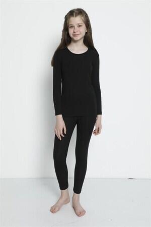 Kız Çocuk Siyah Alt Üst Termal Takım İçlik - 1