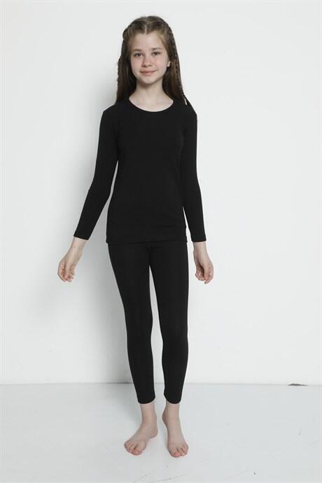 Kız Çocuk Siyah Alt Üst Termal Takım İçlik - 2
