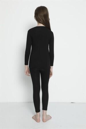 Kız Çocuk Siyah Alt Üst Termal Takım İçlik - 5