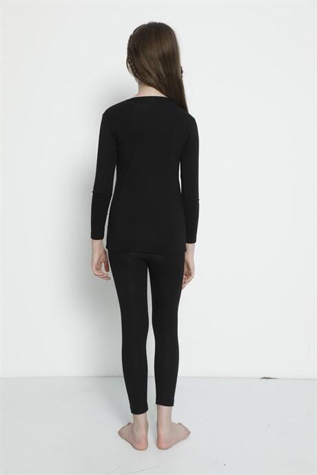 Kız Çocuk Siyah Alt Üst Termal Takım İçlik - 5