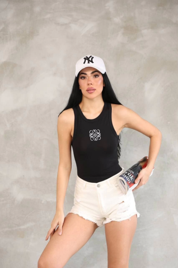Kolsuz Nakışlı Badi Bluz - Siyah - 2