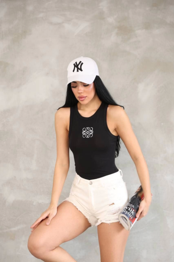 Kolsuz Nakışlı Badi Bluz - Siyah - 4
