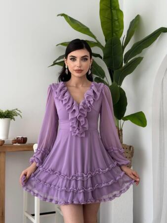 Kolsuz Uzun Kabardin Elbise - Bordo - 3