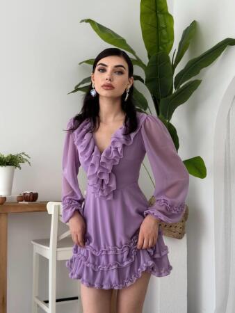 Kolsuz Uzun Kabardin Elbise - Bordo - 5