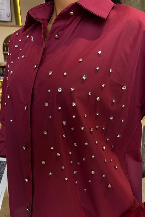 Kristal Taş Çakımlı Poplin Gömlek 3413 - 6