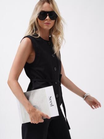 Kuşaklı Dokuma Yelek - ANGELINO BuyukBedeniz