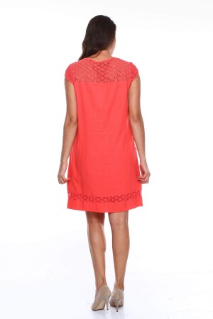 Laced Plus Size Dress Coral - 3