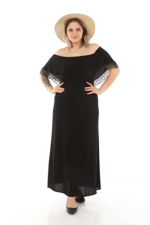 Laced Madonna Collar Dress Black - 1