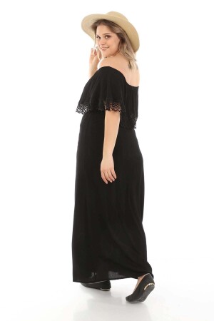 Laced Madonna Collar Dress Black - 4