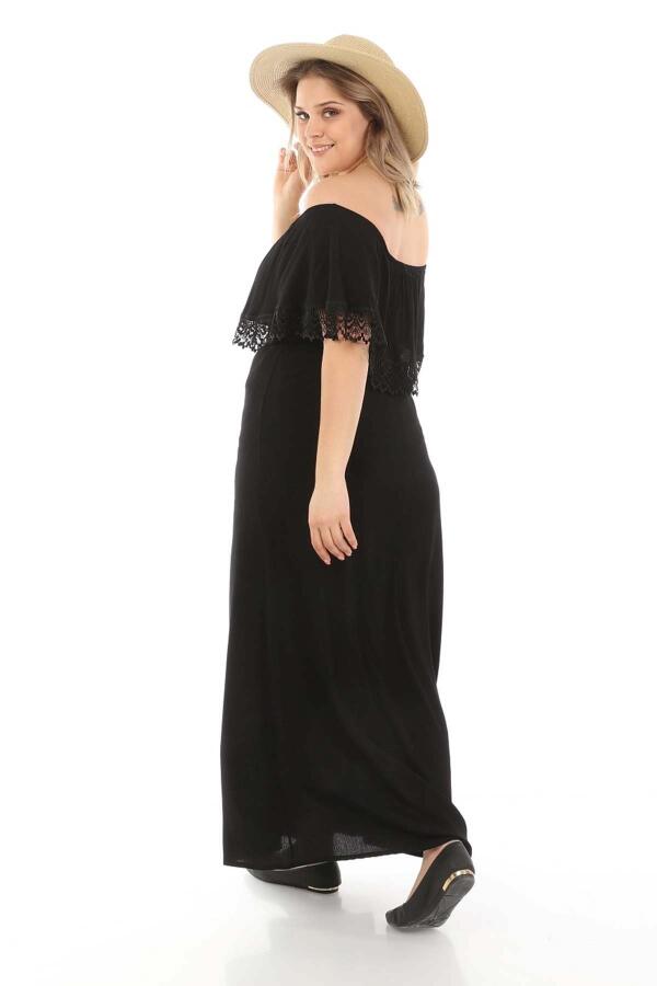 Laced Madonna Collar Dress Black - 4