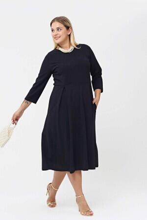 Large Size Pocket Dress Navy Blue KL778 - 7