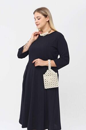 Large Size Pocket Dress Navy Blue KL778 - 9