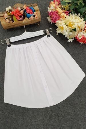 Lastikli Düğmeli Kurtarıcı Gömlek Altı Eteklik -Beyaz - ANGELINO BuyukBedeniz (1)