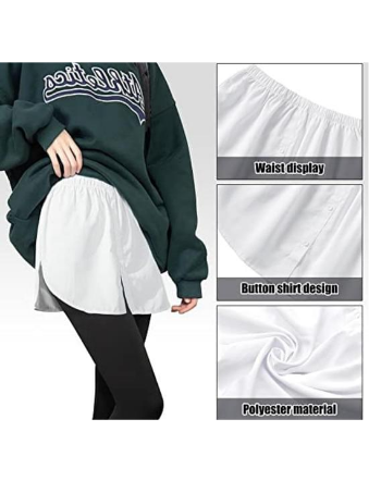 Lastikli Düğmeli Kurtarıcı Gömlek Altı Eteklik -Beyaz - 5