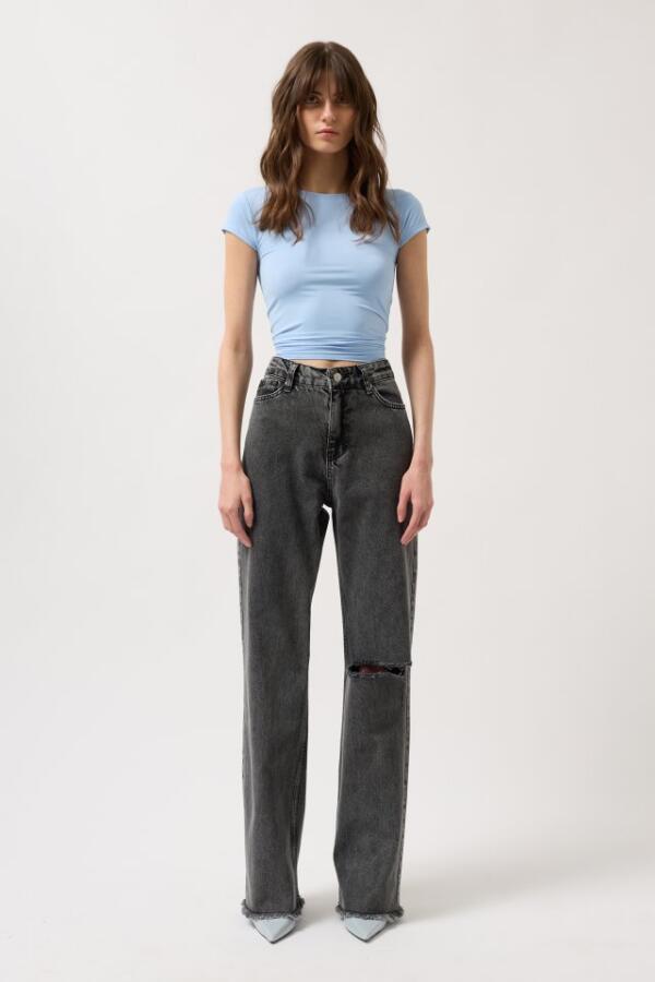 Lazer Kesim Wide Leg Jean - 2