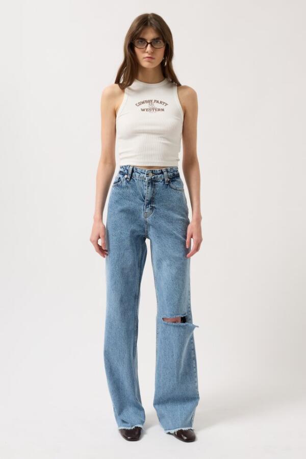 Lazer Kesim Wide Leg Jean - 2