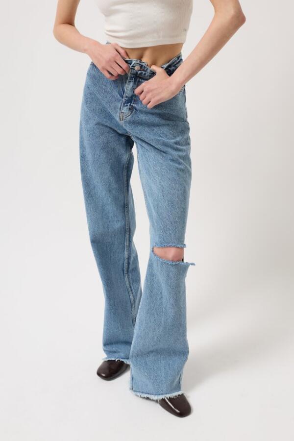 Lazer Kesim Wide Leg Jean - 3