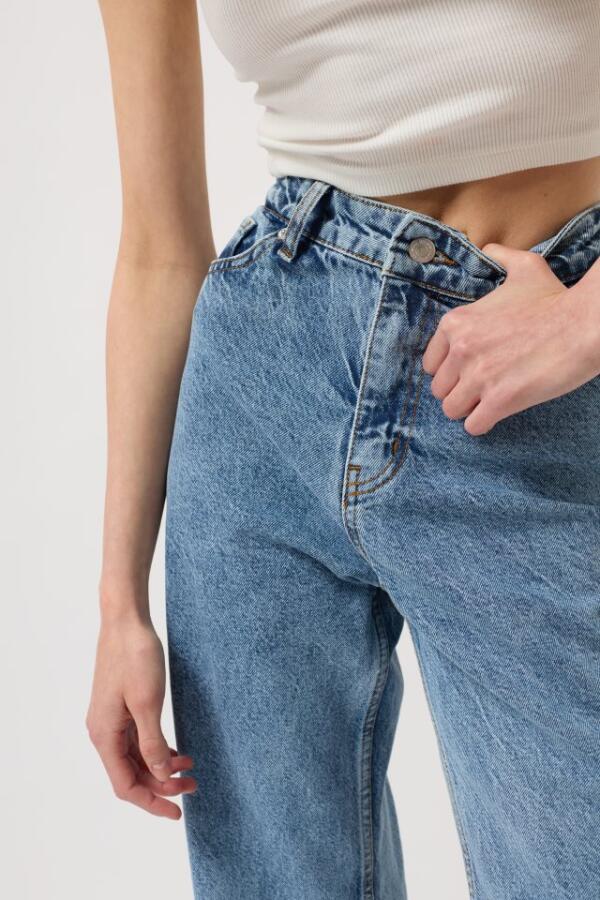 Lazer Kesim Wide Leg Jean - 4