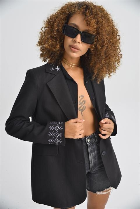 Leomie Nakışlı Blazer Ceket 6106 - 1