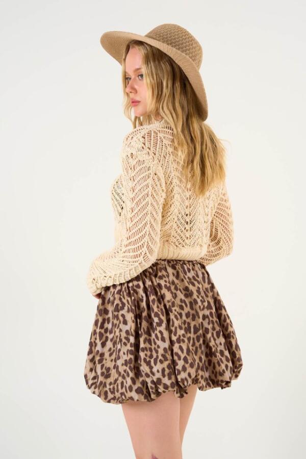 Leopar Balon Etek - Leopar Açık Kahve - 5