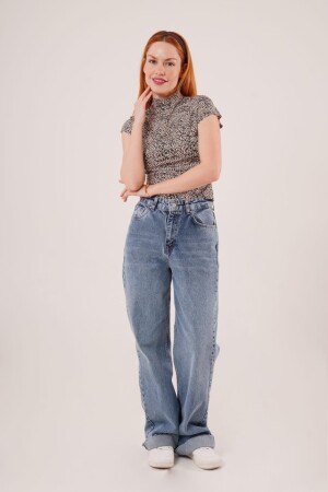 Leopar Desen Kısa Kollu Basic T-Shirt - 4