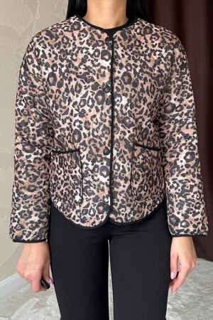 Leopar Leopar Desenli Kapitone Ceket - 2