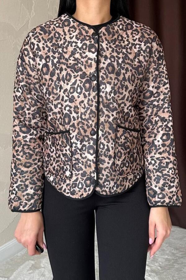 Leopar Leopar Desenli Kapitone Ceket - 2