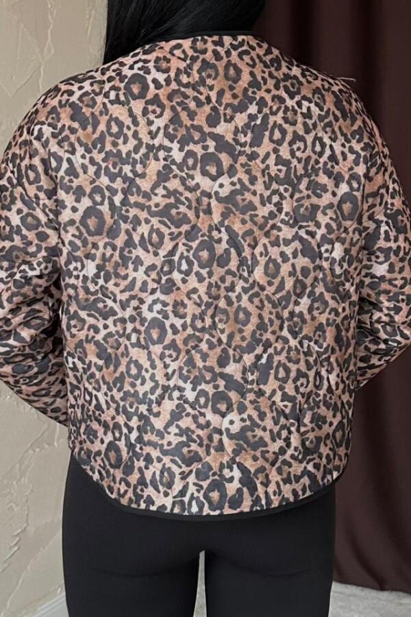 Leopar Leopar Desenli Kapitone Ceket - 3