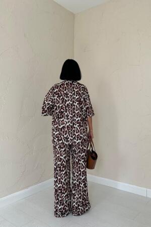 Leopar T-Shirt Ve Pantolon Takım - 4