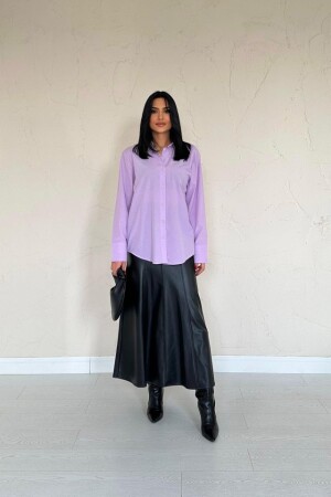 Lila Poplin Gömlek - ANGELINO BuyukBedeniz (1)
