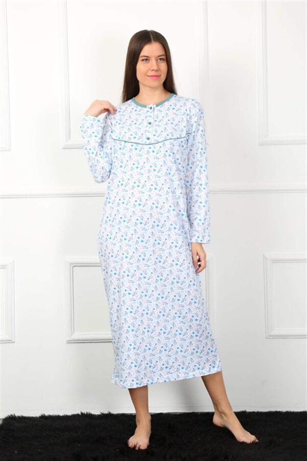 Long Sleeve Blue Mother Nightgown 1360 - 2