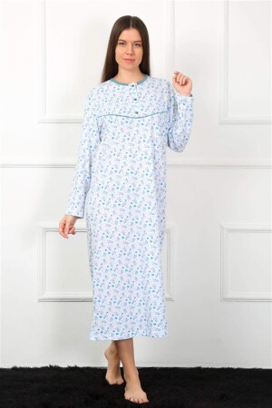 Long Sleeve Blue Mother Nightgown 1360 - 3