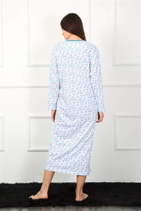 Long Sleeve Blue Mother Nightgown 1360 - 4