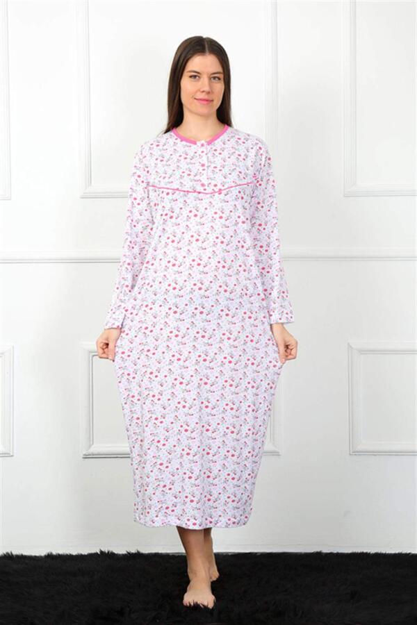 Long Sleeve Red Mother Nightgown 1360 - 3