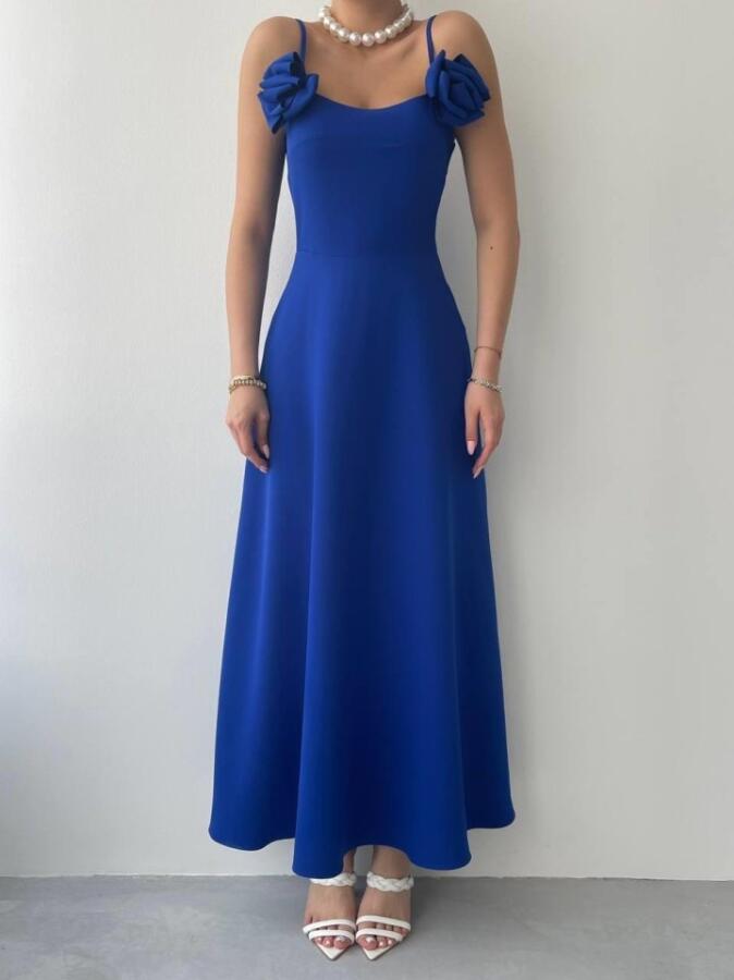 Matilda Gül İp Askılı Elbise - 2