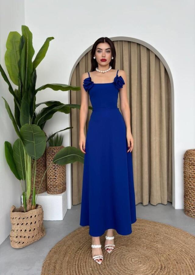Matilda Gül İp Askılı Elbise - 6