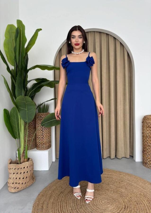 Matilda Gül İp Askılı Elbise - 8