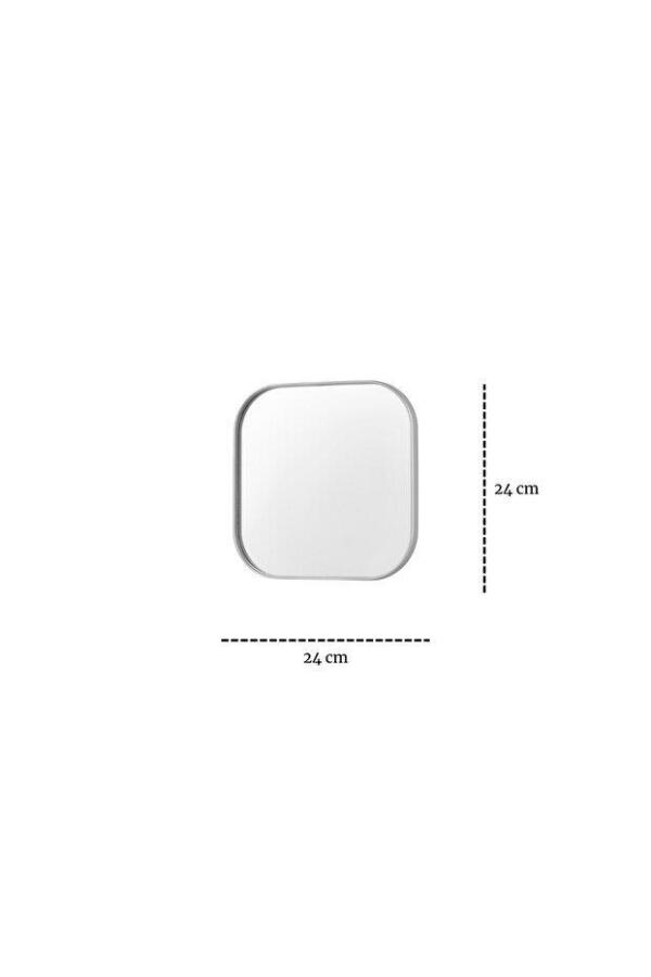 Kare Aynalı Gümüş 3'lü 24x24 İkramlık Kahve ve Çay Sunum Tepsisi (Çok Amaçlı) - 4