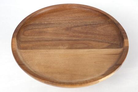 Natura Akasya Ayaklı Yuvarlak Büyük Sunum Tabağı 25x11 cm - Angelino Moda (1)