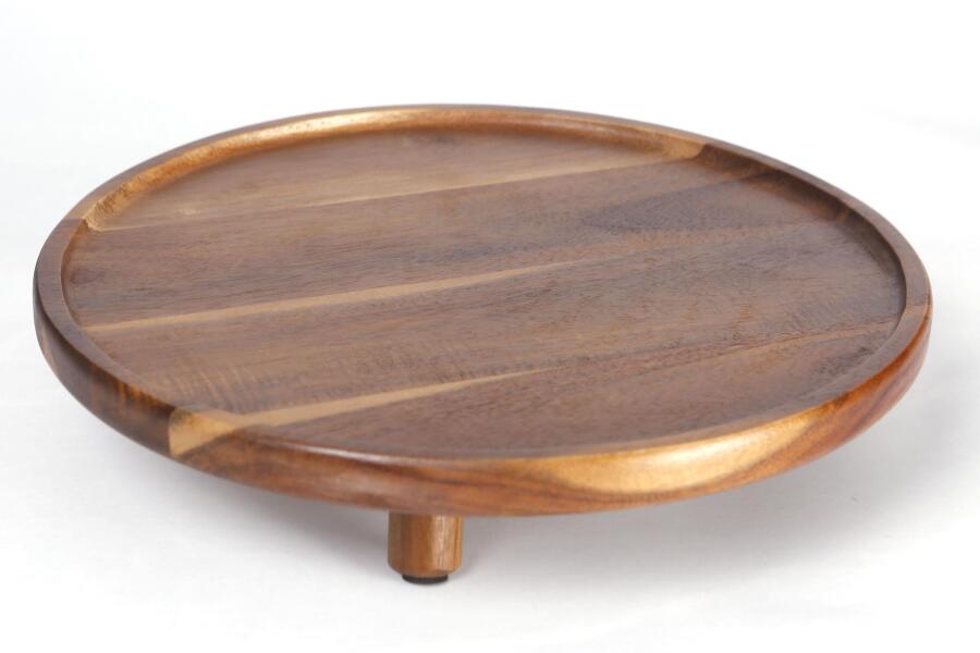 Natura Akasya Ayaklı Yuvarlak Büyük Sunum Tabağı 32x6 cm - 3